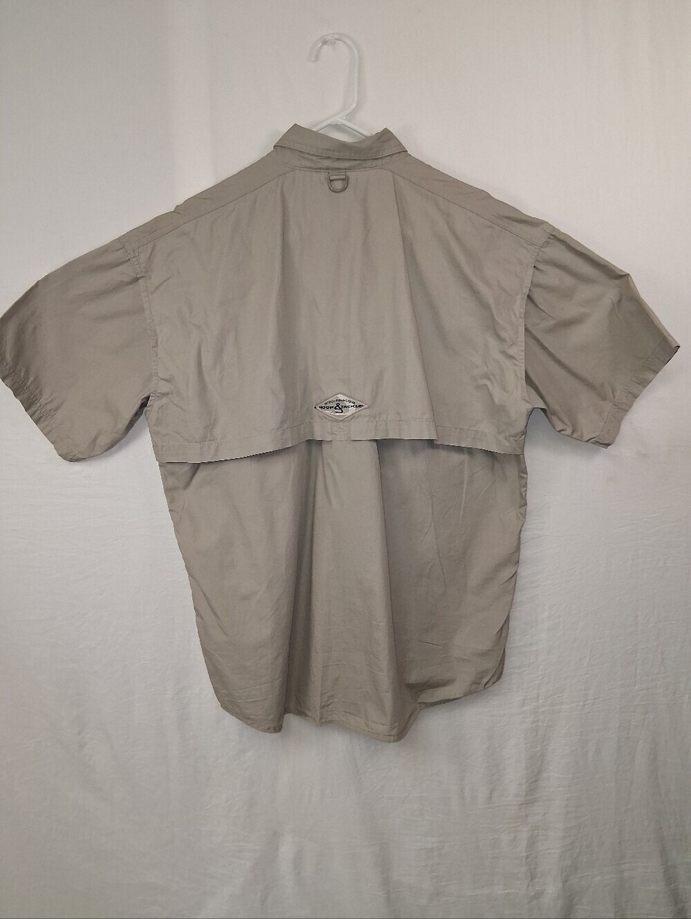 Hook & Tackle Men's Short-Sleeve Utility Button-Down Shirt in Taupe by - Picture 12 of 16